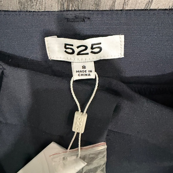 NWT Navy Flat Front Satin Side Stripe Trousers - Picture 3 of 7